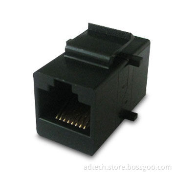 UTP CAT5e Inline Coupler/Modular Jack with RJ-45 to RJ-45 Connector, and UL Approved